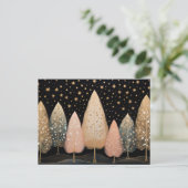 フェスティバルとエレガントクリスマスツリーのグリーティングカード ポストカード (スタンド正面)