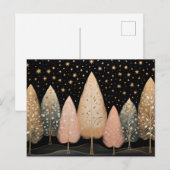 フェスティバルとエレガントクリスマスツリーのグリーティングカード ポストカード (正面/裏面)