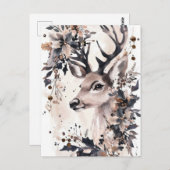 フェスティバルとエレガントクリスマス用挨拶はがき ポストカード (正面/裏面)