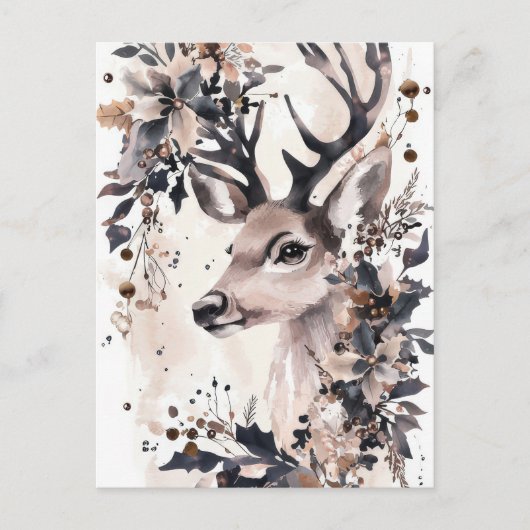 フェスティバルとエレガントクリスマス用挨拶はがき ポストカード (正面)