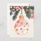 フェスティバルとエレガントクリスマス用挨拶はがき ポストカード (正面/裏面)