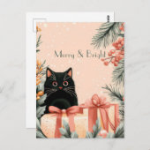 フェスティバルとエレガントクリスマス用挨拶はがき ポストカード (正面/裏面)