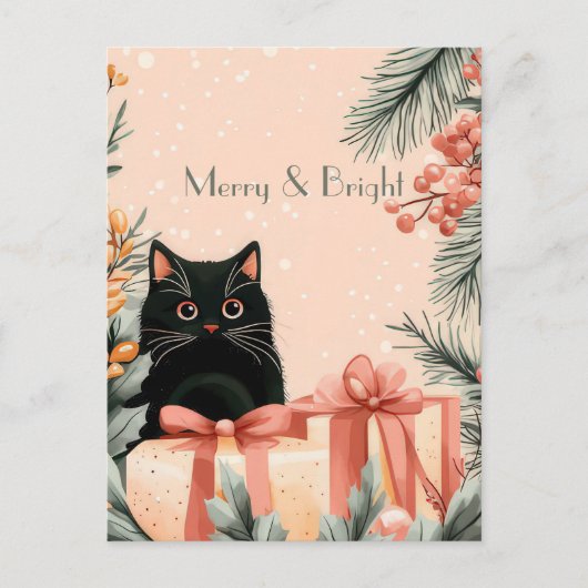 フェスティバルとエレガントクリスマス用挨拶はがき ポストカード (正面)