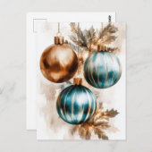 フェスティバルとエレガントクリスマス用挨拶はがき ポストカード (正面/裏面)