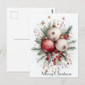 フェスティバルとエレガントクリスマス用挨拶はがき ポストカード (正面/裏面)