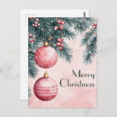 フェスティバルとエレガントクリスマス用挨拶はがき ポストカード (正面/裏面)