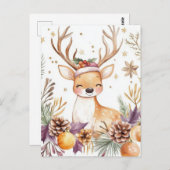 フェスティバルとエレガントクリスマス用挨拶はがき ポストカード (正面/裏面)