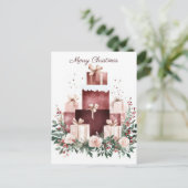 フェスティバルとエレガントクリスマス用挨拶はがき ポストカード (スタンド正面)