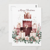 フェスティバルとエレガントクリスマス用挨拶はがき ポストカード (正面/裏面)