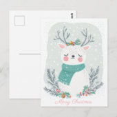 フェスティバルとエレガントクリスマス用挨拶はがき ポストカード (正面/裏面)