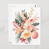 フェスティバルとエレガントクリスマス用挨拶はがき ポストカード (正面/裏面)