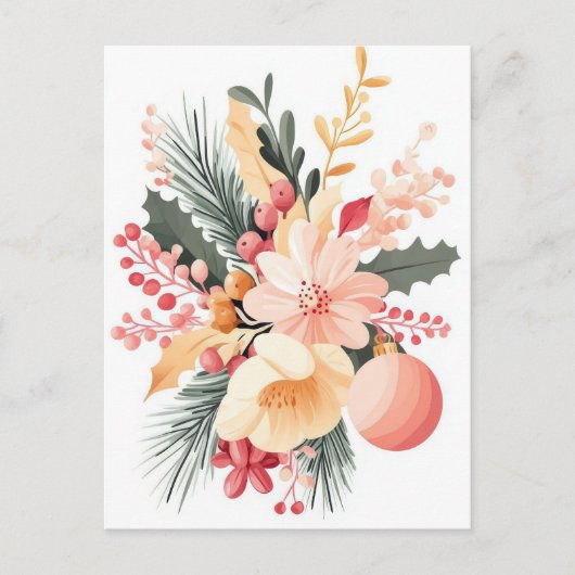 フェスティバルとエレガントクリスマス用挨拶はがき ポストカード (正面)