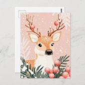 フェスティバルとエレガントクリスマス用挨拶はがき ポストカード (正面/裏面)