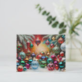 フェスティバルとカラフルクリスマスオーナメント シーズンポストカード (スタンド正面)