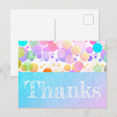 フェスティバルとカラフルパーティー「ありがとう」ポストカード。 ポストカード (正面/裏面)