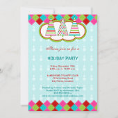 フェスティバルとカラフルホリデーシーズンパーティー 招待状 (正面)