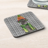 フェスティバルとキュートなブラックラボウオブクリスマスプレド コースター (左側)