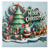 フェスティバルとトナカイの冬のワンダーランド タイル (正面)