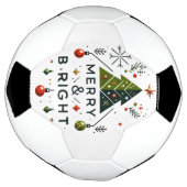 フェスティバルとメリーブライトクリスマスツリーデザイン サッカーボール (回転)
