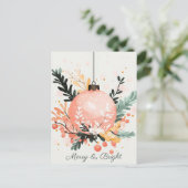 フェスティバルと可愛いクリスマスグリーティングハガキ ポストカード (スタンド正面)