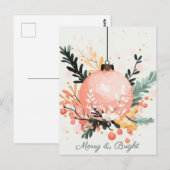 フェスティバルと可愛いクリスマスグリーティングハガキ ポストカード (正面/裏面)