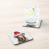 フェスティバルと可愛いチョコレートラボWoof Christmas コースター (右側)