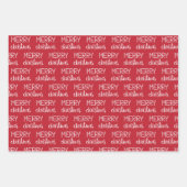 フェスティバルと可愛いメリークリスマススクリプトホリデー ラッピングペーパーシート (正面3)