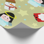 フェスティバルと天使、サンタと雪だるま ラッピングペーパー (角)