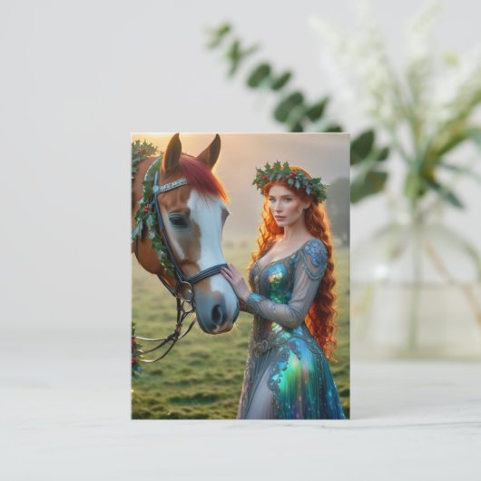 フェスティバルと彼女の馬のクリスマス ポストカード (スタンド正面)