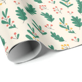 フェスティバルと果実離れ付きの植物模様 ラッピングペーパー (ロールコーナー)