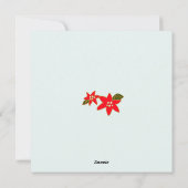 フェスティバルと赤エレガントポインセティアスフォトカード シーズンカード (裏面)