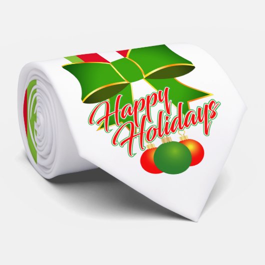 フェスティバルと赤白と緑のオンハッピーホリデー ネクタイ (ロール)