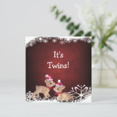 フェスティバルによっては双生児のクリスマスのベビーシャワーがじゃれつきます 招待状 (スタンド正面)