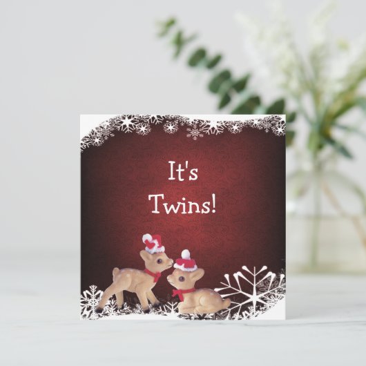 フェスティバルによっては双生児のクリスマスのベビーシャワーがじゃれつきます 招待状 (スタンド正面)