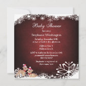 フェスティバルによっては双生児のクリスマスのベビーシャワーがじゃれつきます 招待状 (裏面)