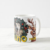 フェスティバルに住むトナカイのペットの親 コーヒーマグカップ (正面右)