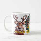 フェスティバルに住むトナカイのペットの親 コーヒーマグカップ (左)