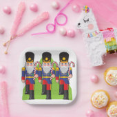 フェスティバルのくるみ割り兵士とキャンディカン ペーパープレート (パーティー)