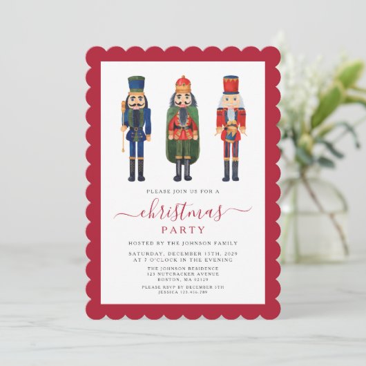 フェスティバルのエレガントくるみ割りクリスマスパーティー 招待状 (スタンド正面)