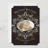 フェスティバルのエレガント葉ヴィンテージデコフレーム写真 シーズンカード (正面)