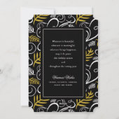 フェスティバルのエレガント葉ヴィンテージデコフレーム写真 シーズンカード (裏面)