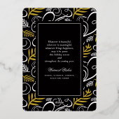 フェスティバルのエレガント葉ヴィンテージデコフレーム写真 箔シーズンカード (裏面)