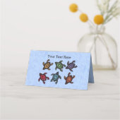 フェスティバルのカメの明るい色の貝殻 プレイスカード (裏面)