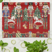 フェスティバルのクラシックくるみ割り兵士クリスマス キッチンタオル (折り畳み)
