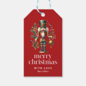 フェスティバルのクリスマスくるみクラッカー ギフトタグ (正面)