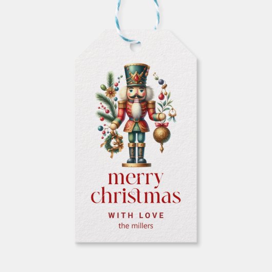 フェスティバルのクリスマスくるみクラッカー ギフトタグ (裏面)