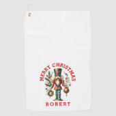 フェスティバルのクリスマスくるみクラッカー ゴルフタオル (正面)