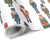 フェスティバルのクリスマスくるみ割りタイル模様 ラッピングペーパー (ロールコーナー)