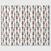 フェスティバルのクリスマスくるみ割りタイル模様 ラッピングペーパー (フラット)