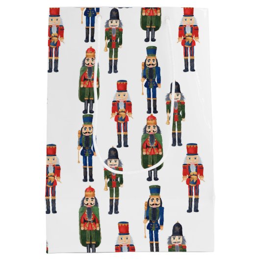 フェスティバルのクリスマスくるみ割りタイル ミディアムペーパーバッグ (裏面)